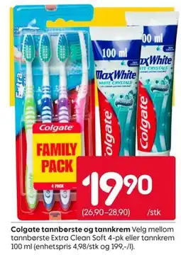 Rusta Colgate tannbørste og tannkrem tilbud
