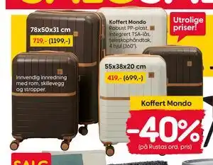 Rusta Koffert Mondo tilbud