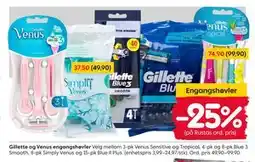 Rusta Gillette og Venus engangshøvler tilbud