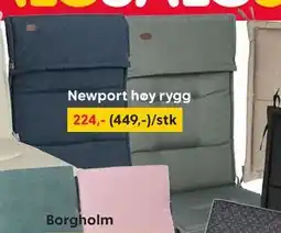 Rusta Newport høy rygg tilbud