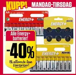 Europris Alle Energy+ batterier! tilbud