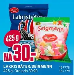 Europris LAKRISBÅTER/SEIGMENN tilbud