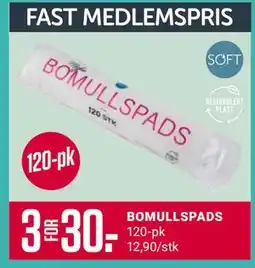 Europris BOMULLSPADS tilbud