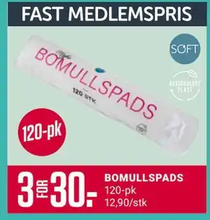 Europris BOMULLSPADS tilbud