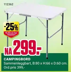 Europris CAMPINGBORD tilbud