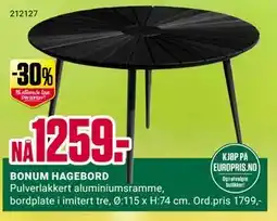 Europris BONUM HAGEBORD tilbud