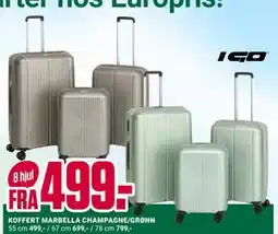 Europris KOFFERT MARBELLA CHAMPAGNE/GRØNN tilbud