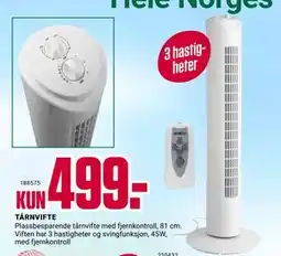 Europris TÅRNVIFTE tilbud
