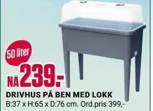 Europris DRIVHUS PÅ BEN MED LOKK tilbud