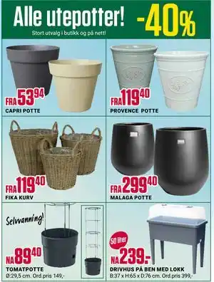 Europris Alle utepotter! tilbud
