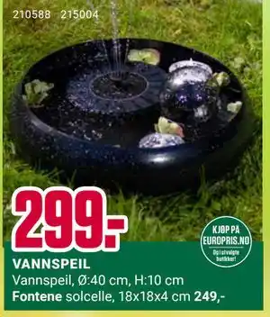 Europris VANNSPEIL tilbud