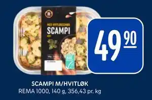 Rema 1000 SCAMPI M/HVITLØK tilbud