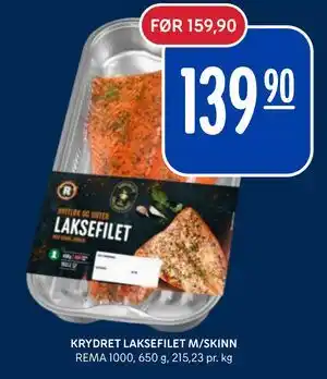 Rema 1000 KRYDRET LAKSEFILET M/SKINN tilbud