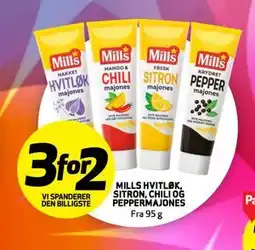 Bunnpris MILLS HVITLØK, SITRON, CHILI OG PEPPERMAJONES tilbud