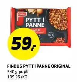 Bunnpris FINDUS PYTT I PANNE ORIGINAL tilbud