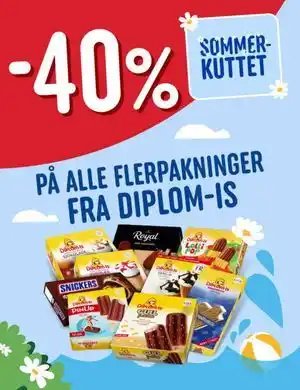 Rema 1000 40% På alle flerpakninger fra DIPLOM-IS tilbud