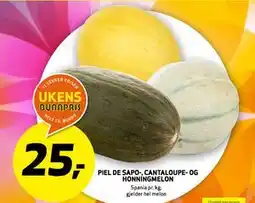 Bunnpris PIEL DE SAPO-, CANTALOUPE- OG HONNINGMELON tilbud