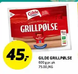 Bunnpris GILDE GRILLPØLSE tilbud