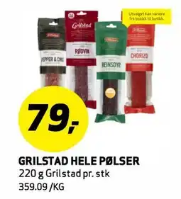 Bunnpris GRILSTAD HELE PØLSER tilbud