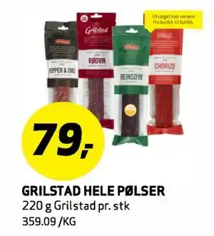 Bunnpris GRILSTAD HELE PØLSER tilbud