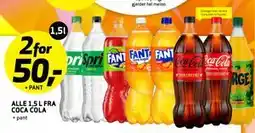 Bunnpris ALLE 1,5 L FRA COCA COLA tilbud