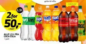 Bunnpris ALLE 1,5 L FRA COCA COLA tilbud