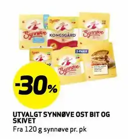 Bunnpris UTVALGT SYNNØVE OST BIT OG SKIVET tilbud