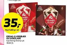 Bunnpris KRONE-IS JORDBÆR OG SJOKOLADE tilbud
