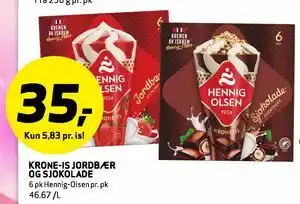 Bunnpris KRONE-IS JORDBÆR OG SJOKOLADE tilbud