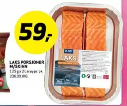 Bunnpris LAKS PORSJONER M/SKINN tilbud