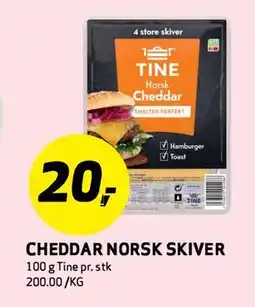 Bunnpris CHEDDAR NORSK SKIVER tilbud