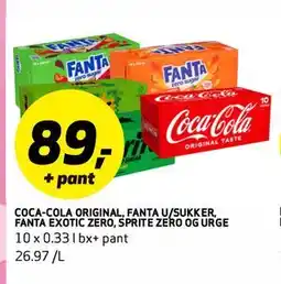 Bunnpris COCA-COLA ORIGINAL, FANTA U/SUKKER,. FANTA EXOTIC ZERO, SPRITE ZERO OG URGE tilbud