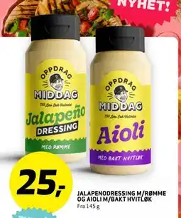 Bunnpris JALAPENODRESSING M/RØMME OG AIOLI M/BAKT HVITLØK tilbud