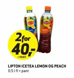Bunnpris LIPTON ICETEA LEMON OG PEACH tilbud