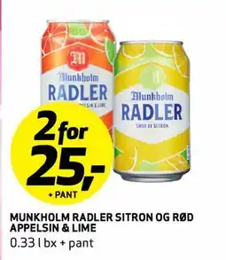 Bunnpris Munkholm Radler SITRON OG RØD APPELSIN&LIME tilbud