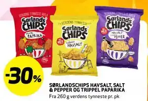 Bunnpris SØRLANDSCHIPS HAVSALT, SALT & PEPPER OG TRIPPEL PAPARIKA tilbud
