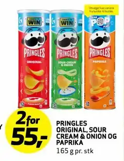Bunnpris Pringles Original, Sour Cream & Onion og Paprika tilbud