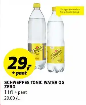 Bunnpris SCHWEPPES TONIC WATER OG ZERO tilbud