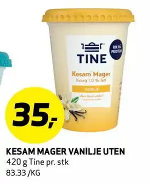 Bunnpris KESAM MAGER VANILJE UTEN tilbud
