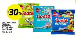 Bunnpris GODT & BLANDET ORIGINAL, SUPERSUR, FIZZYPOP OG JUICYGIANT tilbud