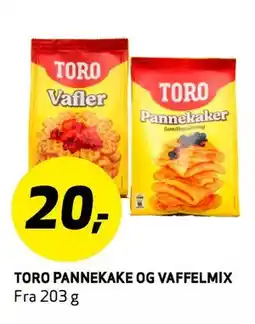 Bunnpris TORO PANNEKAKE OG VAFFELMIX tilbud