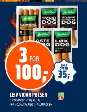 Coop Obs LEIV VIDAR PØLSER tilbud