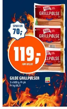 Coop Obs GILDE GRILLPØLSER tilbud