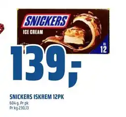 Coop Obs SNICKERS ISKREM 12PK tilbud