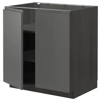 IKEA Metod Benkeskap m hylleplate/2 dører, svart/voxtorp mørk grå, 80x60 cm tilbud