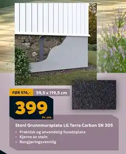 Megaflis Steni Grunnmursplate LG Terra Carbon SN 305 tilbud