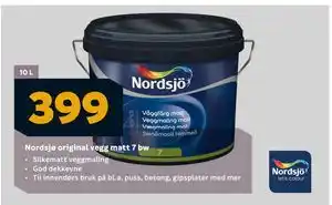 Megaflis Nordsjø original vegg matt 7 bw tilbud