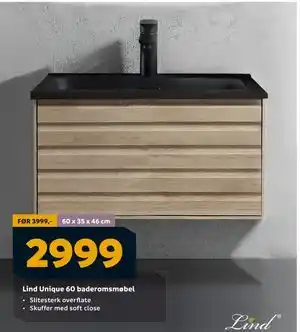 Megaflis Lind Unique 60 baderomsmøbel tilbud