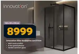 Megaflis Innovation Silke dusjhjørne sort 8 mm tilbud
