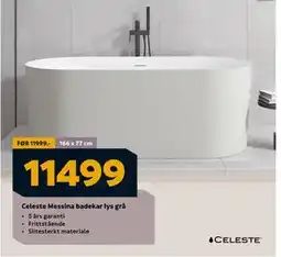 Megaflis Celeste Messina badekar lys grå tilbud